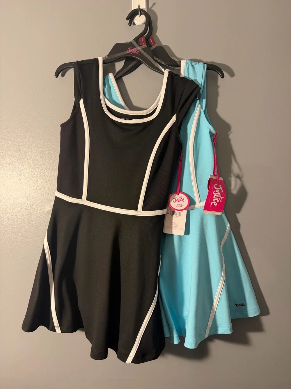 Justice Athletic Skater Dress Duo — Black & Aqua Blue